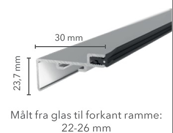 DAFA GL-glasliste GL-30 Hvid 150 cm 