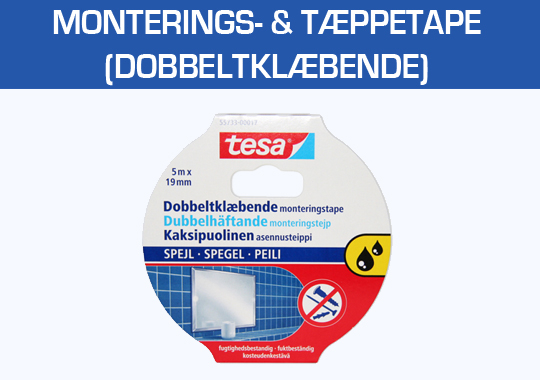 Monterings- & Tæppetape (Dobbeltklæbende)