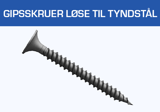 Gipsskruer løse t/tyndstål