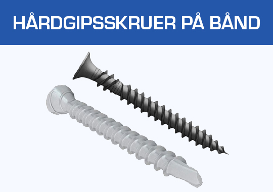 Hårdgipsskruer på bånd