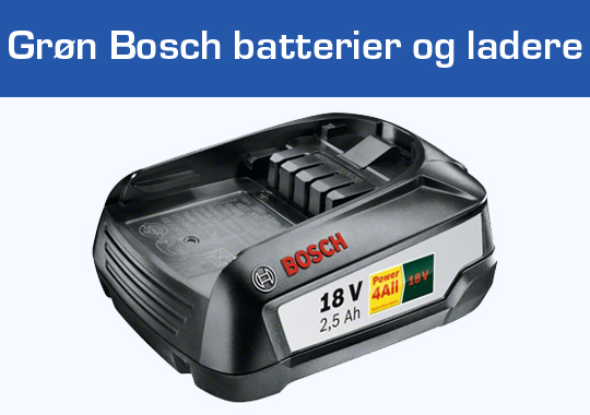 Grøn Bosch batterier og ladere