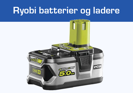 Ryobi batterier og ladere