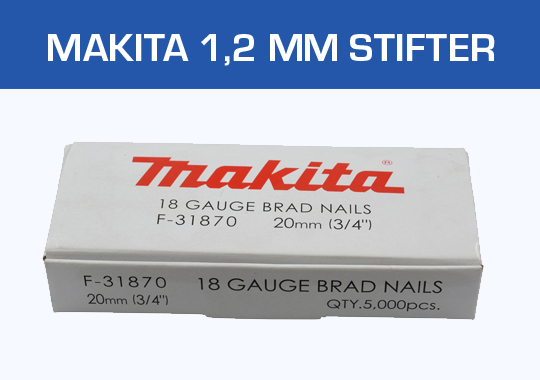 Makita 1,2 mm stifter (18 GA)