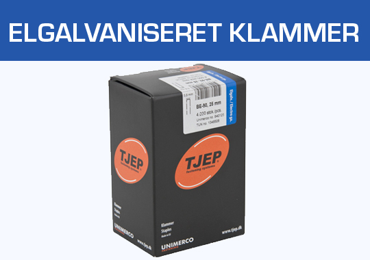 Elgalvaniseret klammer til klammepistol