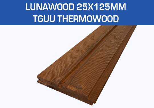 LunaWood 25x125mm Thermowood TGUU Beklædning
