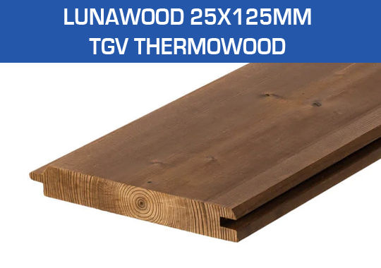 LunaWood 25x125mm Thermowood TGV Beklædning
