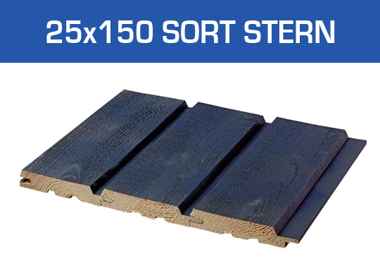 25x150 Sortmalet Sternbrædder