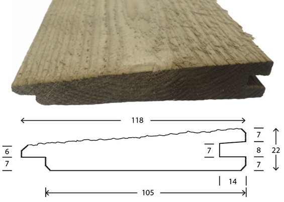 25x125mm Klinkbeklædning Trykimp. 480cm