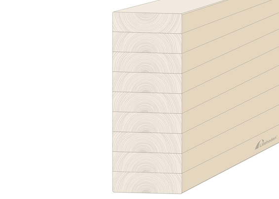 Lilleheden limtræ 115x300mm 600cm.