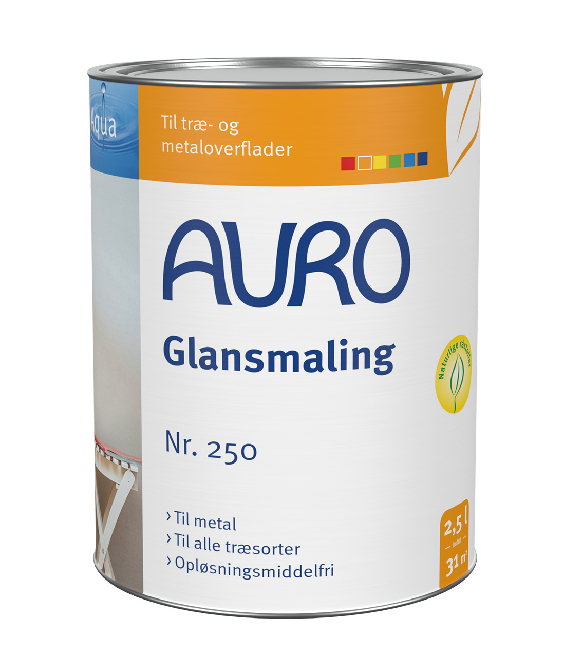 Auro glansmaling sort nr 250-99 2,5 ltr
