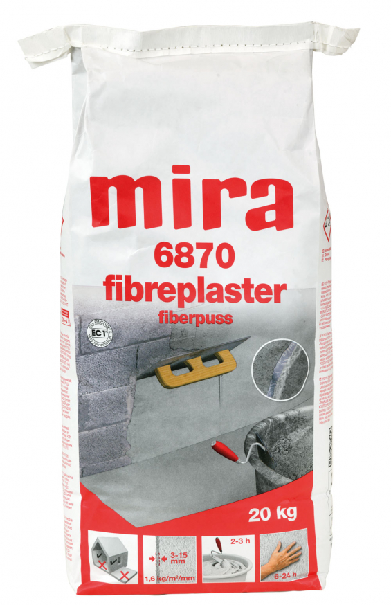 Mira 6870 fiberplaster pudsemørtel 20kg