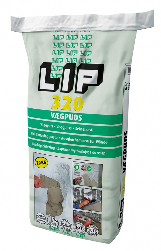 LIP 320 vægpuds 0-100mm   20kg