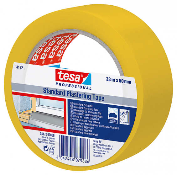 tesa 4172 byggetape plast 50mm gul