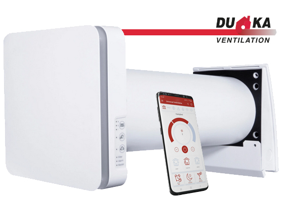 Duka One Pro 50 S Wi-Fi 1-rums varmegenvinding Ø160mm Hvid