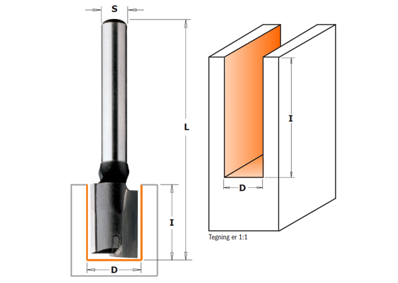 CMT Overfræsebor HM D=8 I=40 L=90