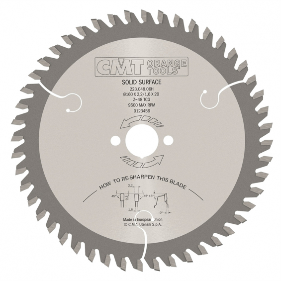 CMT klinge 160x2,2x20 Z48TF