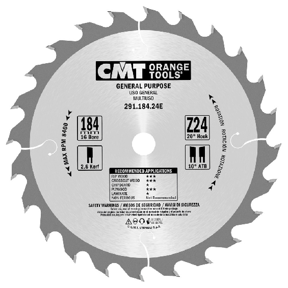 CMT savklinge 184x2,6x16 Z24W