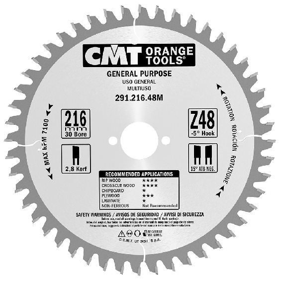 CMT savklinge 216x2,8x30 Z48W NEG