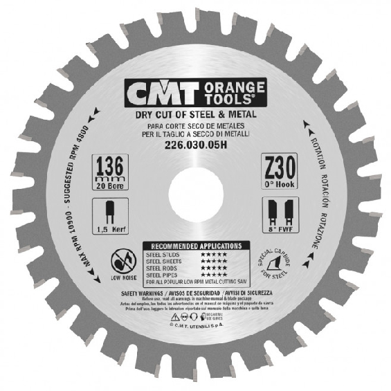 CMT klinge 136x1,5x10 z30 STÅL