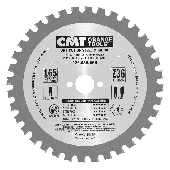 CMT savklinge 165x1,5x20 Z36 stål