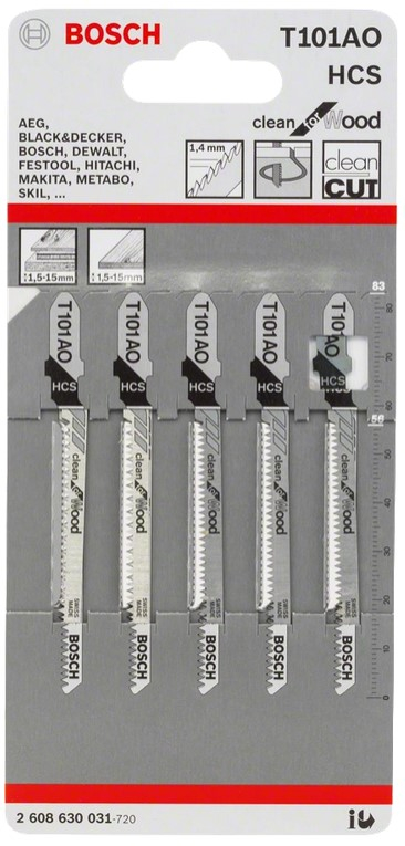 Bosch Stiksavsklinger T101AO - 5 stk