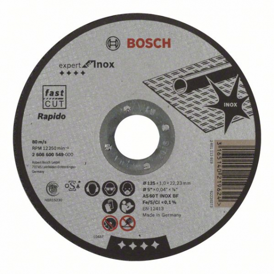 Bosch skæreskive rapido 125mm inox