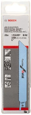 Bosch S922BF Bajonetsavklinge - 25 stk 150 mm Bi-metal
