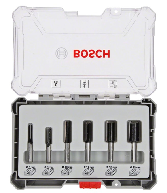 Bosch Fræsejernssæt HM 6mm - 6 dele