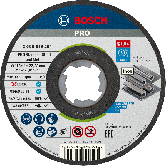 Bosch Skæreskive X-lock 115x1,0mm - 10 stk