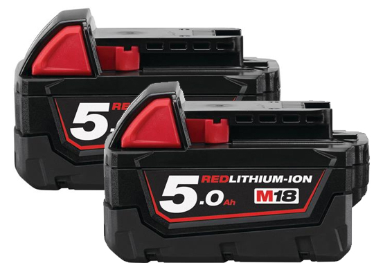 Milwaukee M18 batterisæt 2 x 5,0 ah