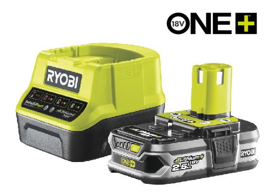 Ryobi 18V 2,5 ah Batteri + lader ONE+