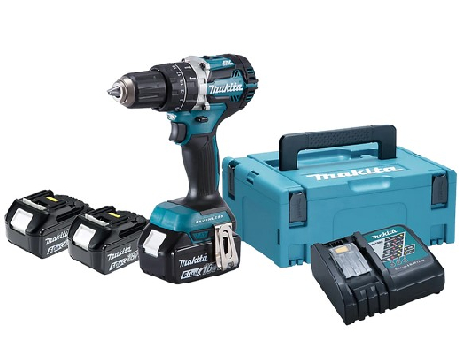 Makita 18V Slagboremaskine DHP484RT3J Inkl. 3x5,0 ah batterier og lader