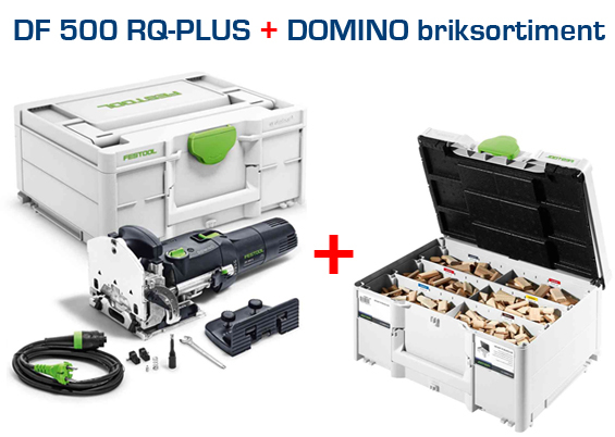 Festool DF 500 RQ-Plus Domino Samlingsfræser Inkl. DOMINO briksortiment