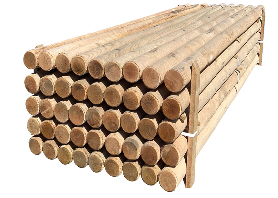 Egetræsstolpe ø12 x 300 cm.