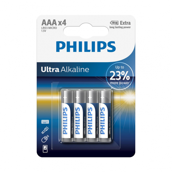 Philips Ultra Alkaline AAA LR03 1,5V 4-pak
