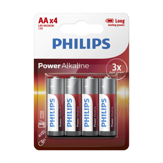 Power Alkaline Batteri AA LR6 1,5V 4-pak