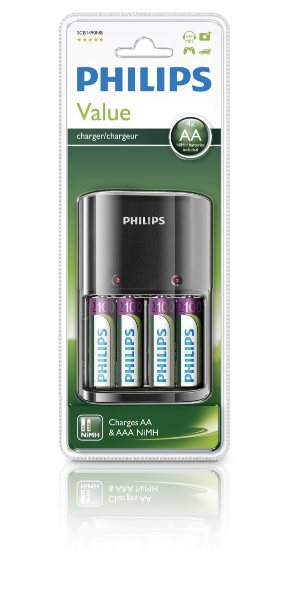 PHILIPS MULTILIFE SCB1490 BATTERIOPLADER 4 X AA