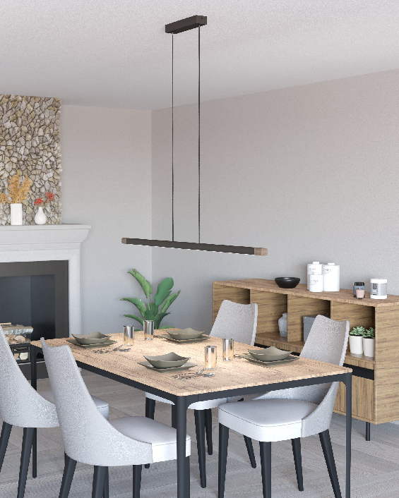 Eglo LISCIANA Langbordspendel grå/teak