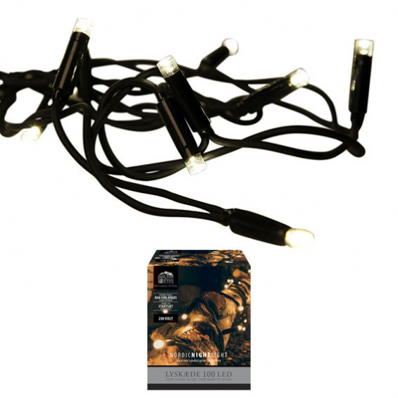 DGA FORLÆNGERKÆDE SORT 100 LED 7,92 M