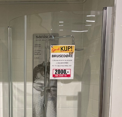 Brusedøre **UDSTILLINGSMODEL**